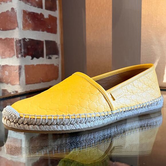 GUCCI Yellow Microguccissima Leather Espadrilles SZ 38.5 (8.5 US) - Picture 2 of 8